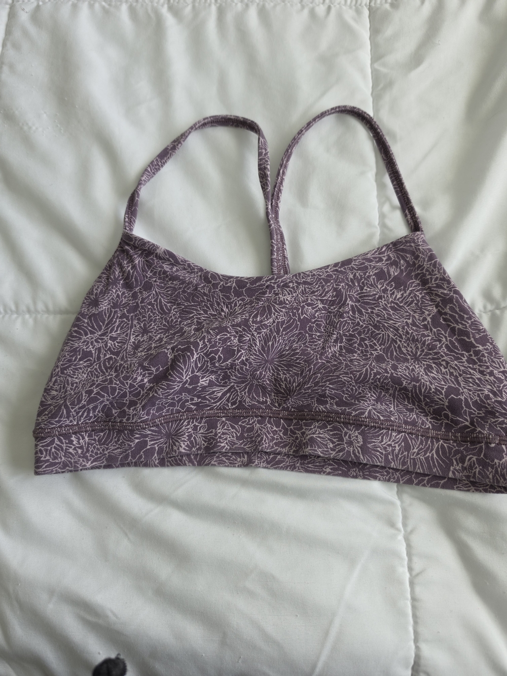 Lululemon Women's Floral Print- Purple Sz 10 Sports Bra